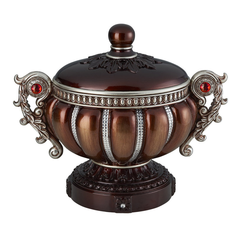 Boîte à bijoux décorative 11,5 "Delicata", bronze rougeâtre avec accents argentés