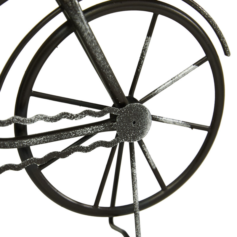 Country Cottage Roman Numeral Metal Mechanical Tabletop Clock with Alarm, Black / White