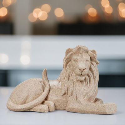 8.25"W Lion Laying Figurine