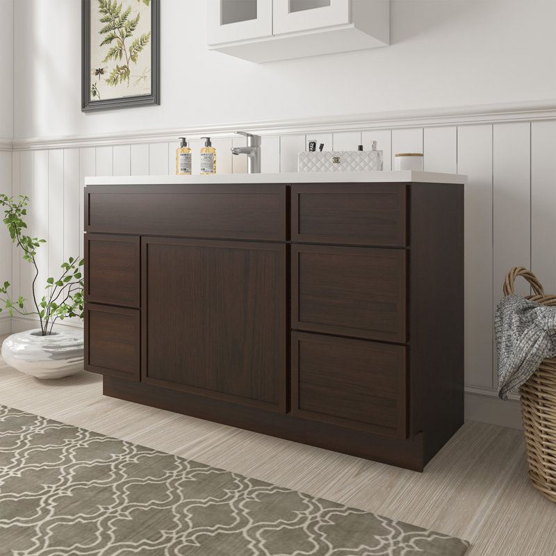 Base de meuble-lavabo simple 51 po seulement, Brun