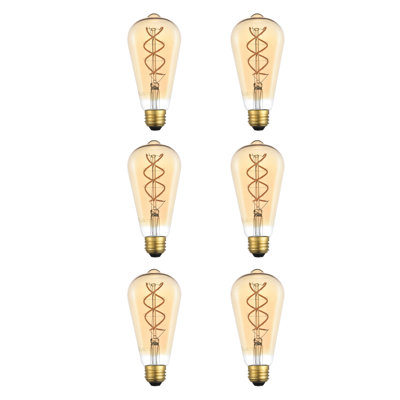 6 watts (40 watts équivalent), ampoule à del st18, ampoule à intensité variable, blanc chaud (2000k) e26/moyen (standard) base
