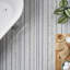 Microsaic Lines Storm Polished Marble Mosaic Tile-748157657