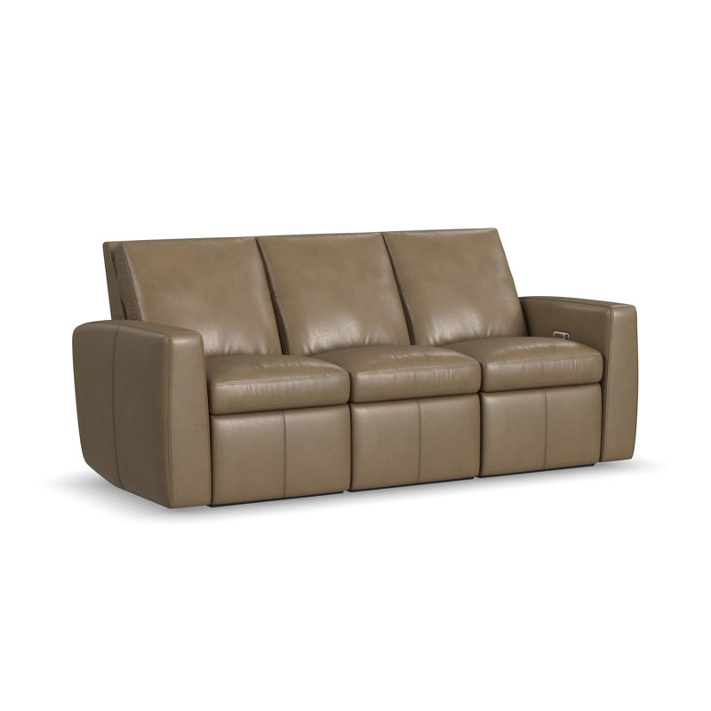 Elara Power Reclining Sofa, Brown Top Grain Leather