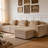 Corduroy Modern 3-Seat Deep Seat Boneless Sofa With 3 Throw Pillows & 1 Movable Ottoman-1182539316