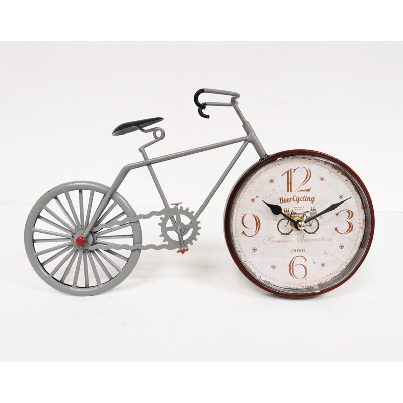 Analogue Stainless Steel Quartz Movement / Crystal Tabletop Clock in Grey
