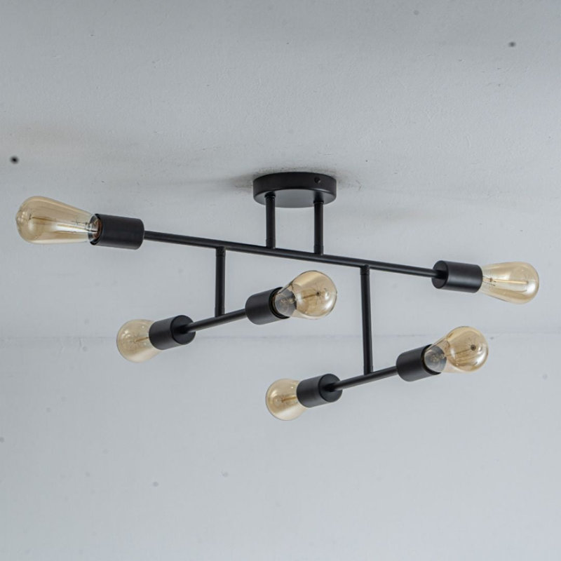 Semi Flush Mount, Matte Black