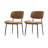  Balloo 20.75"W Modern Fabric Seat Cushion Dinning Chair with Curved Wooden Backrest (Set of 2)-1389210762