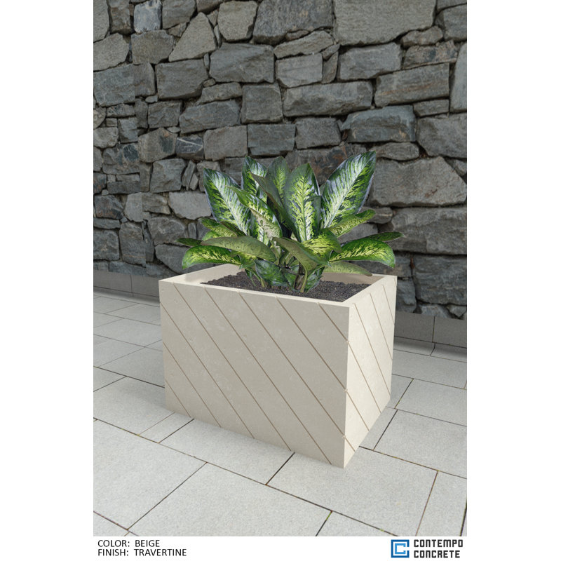 Pot à fleurs Aria, Beige travertin