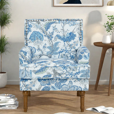 Chaises d'appoint Comfort, bois et tissu, motif floral maison de campagne, salon maison