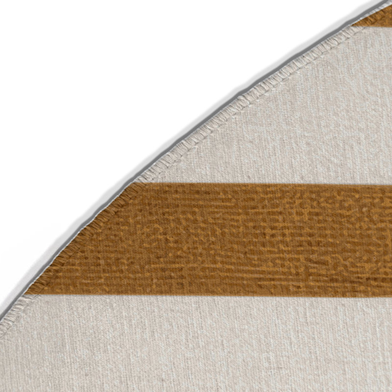 Tapis intérieur / extérieur gris HorizontalStripes, Rond 5 pi