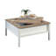 Table carrée blanche pour les jeux et le café, plateau d'échecs amovible, tablette inférieure cachée, détails en chêne, conception, installation rapide, carré de 39,45 pouces, café à finition haute de 18,93 po avec assemblage facile.