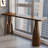 Retro Brown Rectangular Solid Wood Bar Table-1849934572