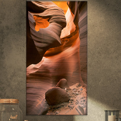 Landscape Antelope Slot Canyon Reflected Sunlight Canvas Photograph - Lower Antelope Canyon