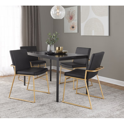 Gradin Faux Leather Stackable Side Chairs