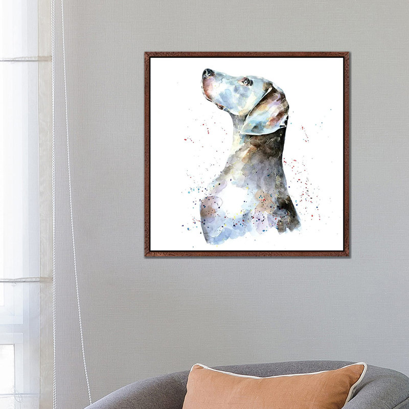 Weimaraner by EdsWatercolours - Wrapped Canvas Gallery-Wrapped Canvas Giclée, Wood Framed, 45.72 cm H x 45.72 cm W