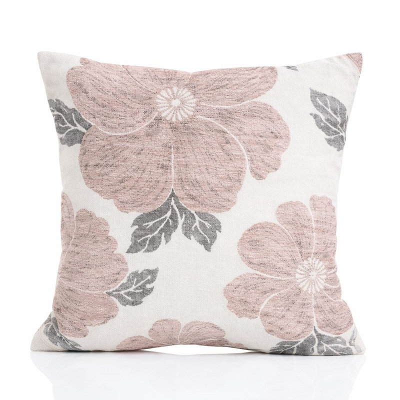 Darionte Poppy Chenille Cushion Cover, 45cm x 45cm, Purple, Polyester