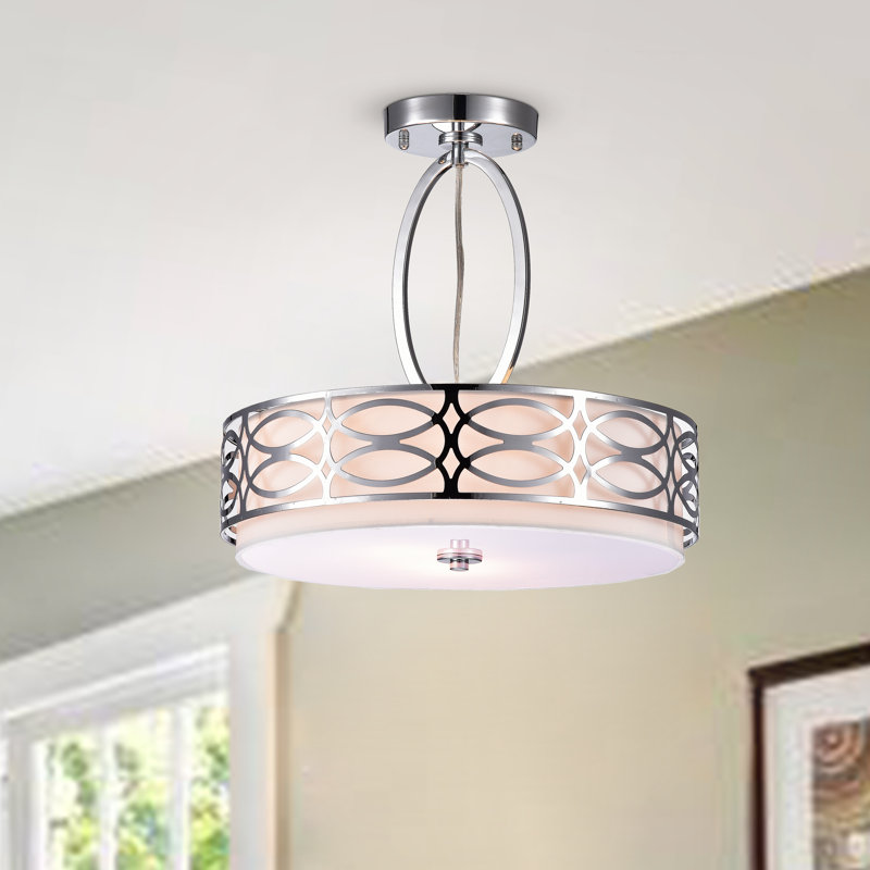 Plafonnier semi-encastré 3 lumières 17,5 po unique Dennis