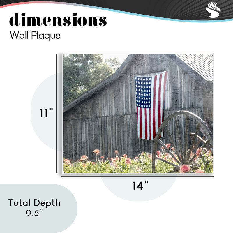 Plaque murale USA Wagon Wheel Barn, design par Kim Allen