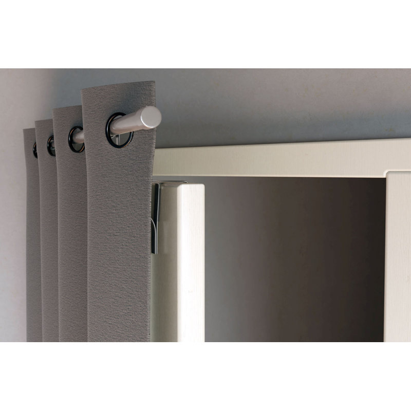 Glenmoral White Stainless Steel Adjustable 70cm to 120cm 2cm Single Curtain Pole, Grey