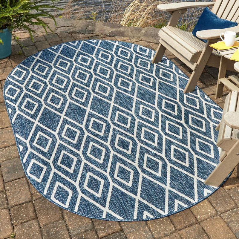 Turks and Caicos Indoor/Outdoor Rug, Oval 7'10" x 10'