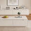 Table basse moderne en bois avec tiroirs fermés-839183186