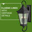 Chapel Hill 4-Light Outdoor Aluminum Wall Mount Lantern w/ Scrollwork
