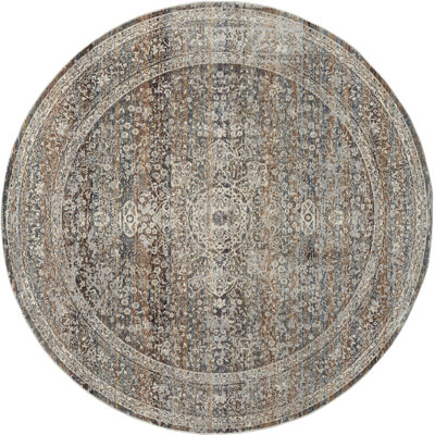 Dmon Floral Area Rug in Blue