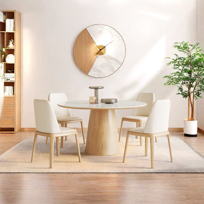 Small household round dining table and chairs