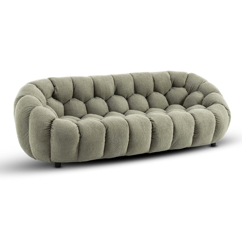 Low-Profile Boucle Brosen Sofa, Sage Green, 3