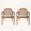 Ensemble de 2 chaises de salle à manger en bois d'acacia avec coussin