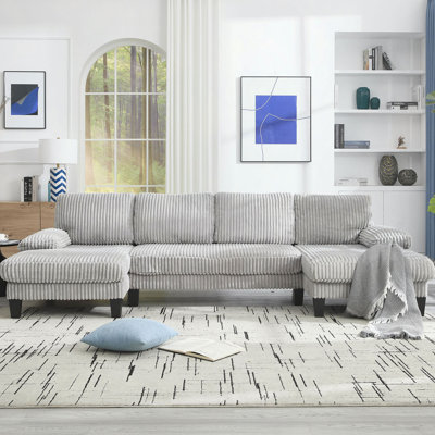 U-Shaped Couch With Seat,4-Seat Sofa With Double Chaise,Comfortable And Spacious Indoor Furniture For Living Room,Apartment