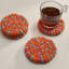 Ensemble de sous-verres ronds 4 po MODWOOL (orange et gris)-938868522
