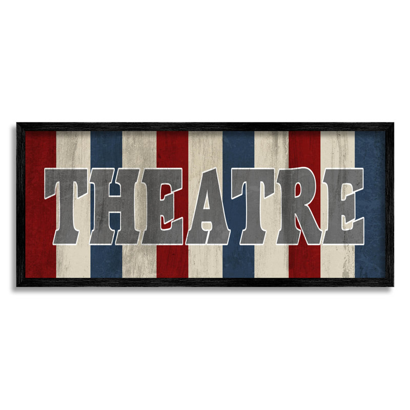 «Rustic Vintage Theatre Art», estampe numérique encadrée par Kim Allen, H 10 po x l 24 po x P 1,5 po