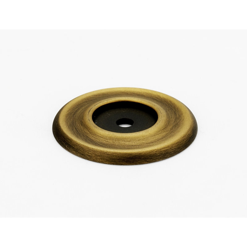 Traditional Metal Knob Backplate, Antique English Matte, 1.75'' H X 1.75'' W X 0.19'' D