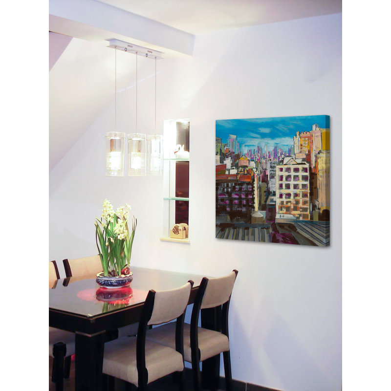 Towards the Freedom Tower Blue Canvas Cityscape Painting