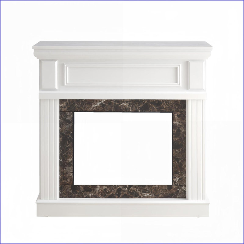Fireplace Mantel, Snow White 41.34”W x14”D x40”H – No 23” Fireplace Included | Snow White | MDF, White