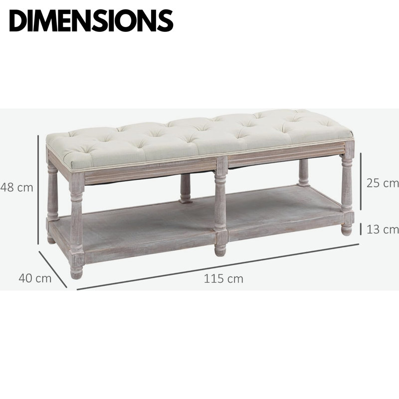 Ermont Storage Bench With Padded Seat French Inspired Bedroom Hallway Furniture
