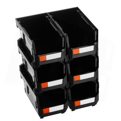 Plastic Stackable Storage Bins, 14.8 x 8.5 x 7.1 inch (6 Pack), Plastic Containers for Organizing and Storage Bins for Closet, Garage, Small Parts, Office Supplies and Other Accessories