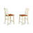 3 Piece Kitchen Counter Height Dining Table Set Contains a Round Wooden Table with Pedestal and 2 Dining Chairs, Black & Cherry-2015791282-2015791286