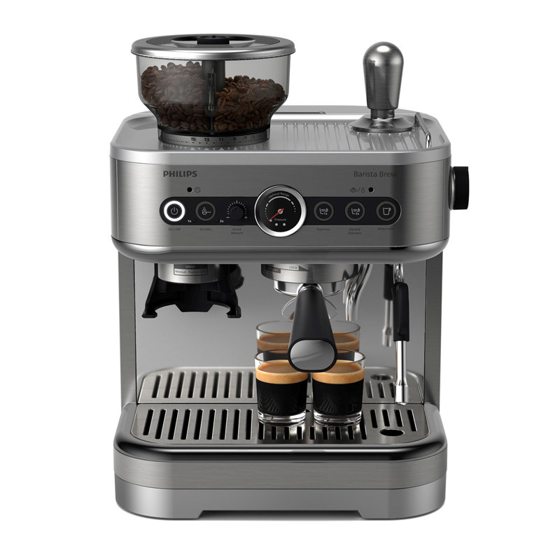 Philips Barista Brew Semi-Automatic Espresso Machine with Frother, 280gr Dual Bean Container