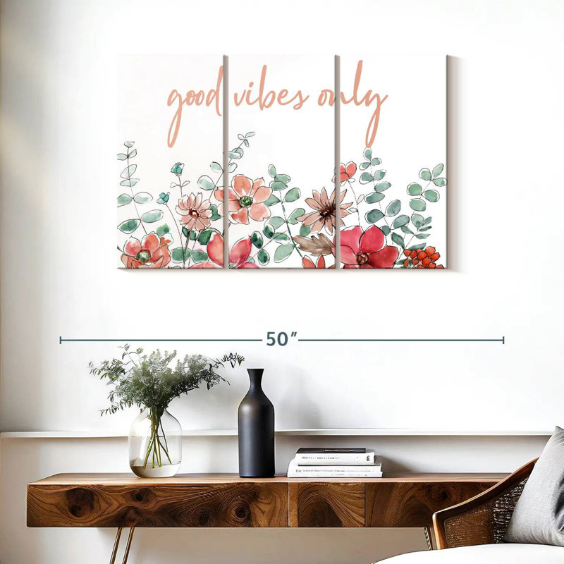 Tergel Spring Floral Good Vibes, 24" H x 38" W