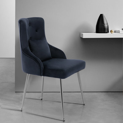 Dorsi Velvet Upholstered Button Tufted Modern Dining Chair