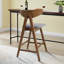 Tabouret de comptoir moderne à dossier courbé avec coussin de siège Mid-Century