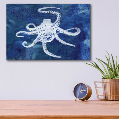 Art mural en verre acrylique épique «Céphalopode 2» par Alicia Ludwig, 16 po x 12 po