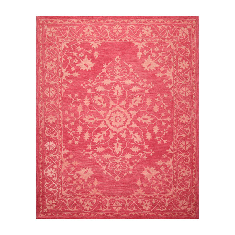 Tapis transitionnel en laine touffeté à la main Corail, Rectangle de 5 pi x 8 pi