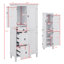 Grande armoire de rangement rétro avec 3 tiroirs et 3 portes - tablettes réglables, pin massif et panneau de fibres à densité moyenne, organisateur multifonctionnel pour le salon, la cuisine, le bureau