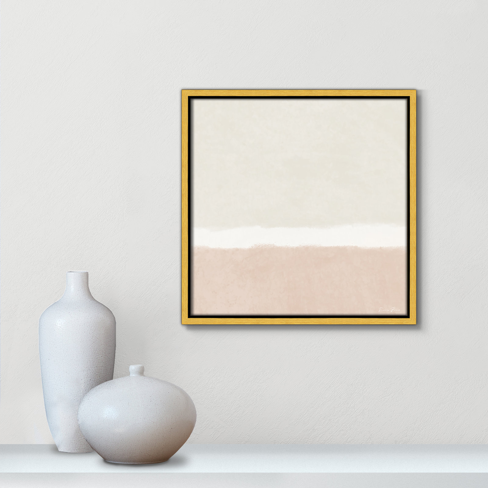Willadeene "Slate I" Print, 13.5" H x 13.5" W, Gold Framed