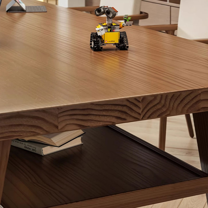 Bureau rectangulaire brun en bois massif, H 29,53 po x l 62,99 po x P 31,5 po