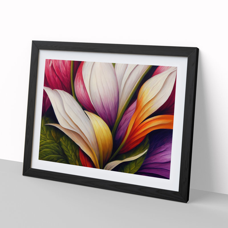 Magnificent Flowers - Single Picture Frame Print, Black, 25cm H x 34cm W x 2cm D