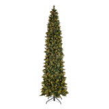 Carolina Slim 9' Green Pine Artificial Christmas Tree with 800 Clear Lights with Stand